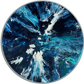 'Blue depths' LAZY SUSAN - original painting by artist Helen Mathews with protective glass top
