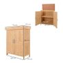 Wooden Garden Shed, Outdoor Storage Shed with Double Doors and Hinged Roof, Compact Size, 74 x 43 x 88cm, Burlywood Image 5