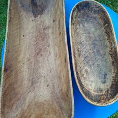 2 x Large Vintage Dough Bowls