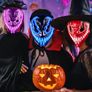 Venobat LED Halloween Mask, 2 Pack Neon Light Up Mask with Dark and Evil Glowing Eyes 3 Lighting Modes, Halloween Scary Mask for Adults Kids Image 3
