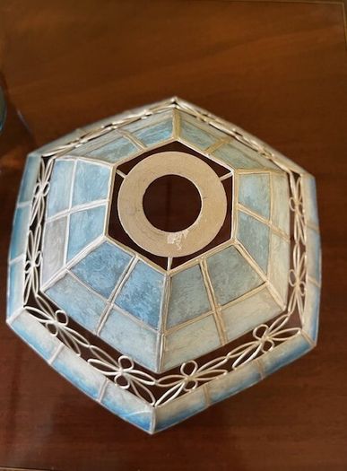 Ceiling Light Shade- Blues And Silver. In Great Condition.