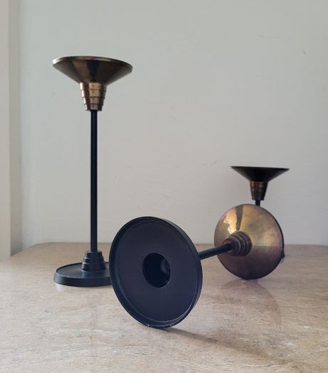 Mid-century set of silvestri graduated candlesticks