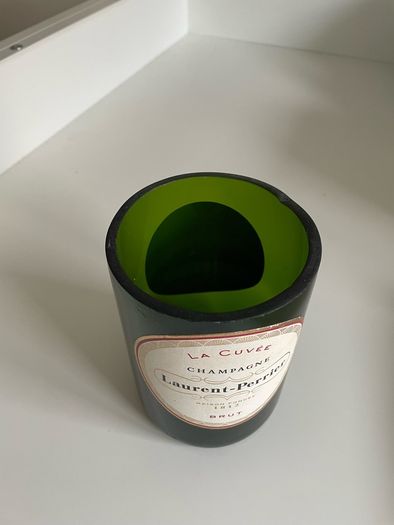 Handcut champagne bottle