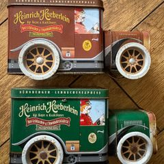 Pair Vintage Model Van Tin Clockwork Musical Boxes Heinrich Haeberlein excellent Condition