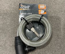 Cable bike lock with keys.