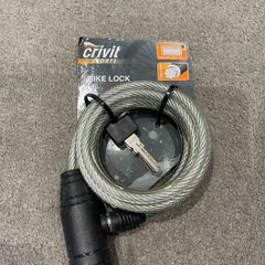 Cable bike lock with keys.