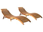 Sun Loungers 2 pcs Solid Acacia Wood