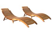 Sun Loungers 2 pcs Solid Acacia Wood
