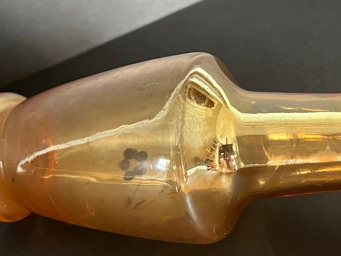 Vintage Amber Carnival Glass  Vase PRICE DROP