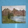 Original Oil Painting on Canvas, Mountain Lake Landscape, Signed Luigi Di Fonzo, 45 x 60 cm Image 2