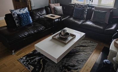 Real leather corner couch