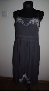 M&S Indigo grey/charcoal embroidered midi dress size UK14 EUR42 Postage included
