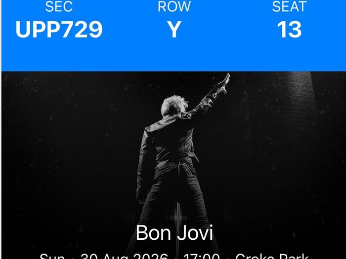 3  x seated Bon Jovi Tickets