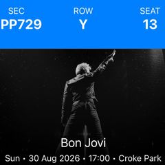 3  x seated Bon Jovi Tickets