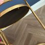 Small brass coffee table with mirror on top. Light, 40 cm diameter, elegant and classy. No damages as per pictures Image 3