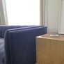 Modern Navy Velvet 3 seater Sofa - reduced to sell! Image 2