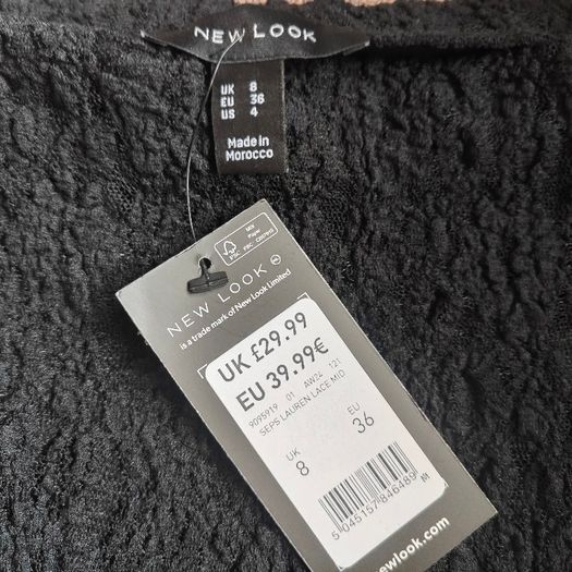 Brand new Black Frill Hem Lace Midi Skirt, NEW LOOK, SIZE 8