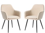 main image for ad Cream Upholstered Accent Dinig Chair Set Of 2 Boucle With Black Legs
