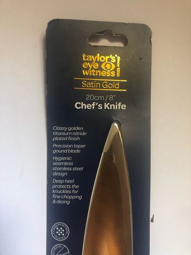 Chef Knife satin gold 20 cm brand new