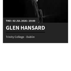 Glen Hansard 2x tickets and hotel stay
