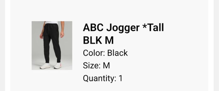 Lululemon Medium ABC Warpstreme Jogger Tall
