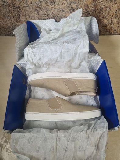 Womens BIRKENSTOCK BARRIE SAND canvas slip on shoes trainers beige brown Size UK 5 EU 38 boys girls unisex BRAND NEW BOXED