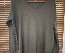 PCEAIIH Women's Long Sleeve Grey Jumper 2XL