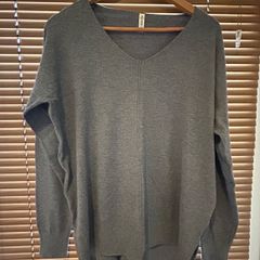 PCEAIIH Women's Long Sleeve Grey Jumper 2XL