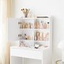 Dressing Table with Mirror and One Drawer, Cosmetic Table, Adjustable Shelves, Modern, 70 x 40 x 136 cm, White Image 2