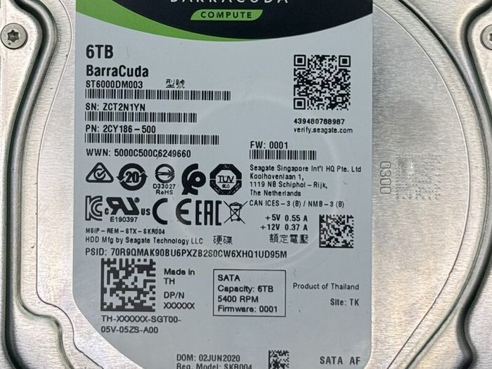 Seagate Barracuda 6TB Desktop 3.5 Inch SATA Hard Drive