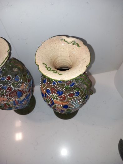 antique japanese satsuma vases vintage hand made and painted art decoration home decor table vintage vase antique gift presents  asian