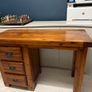 Solid Wooden Desk Rustic Style with 3 Drawers Image 5