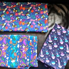 Three Various Colourful Stretchy Fabric