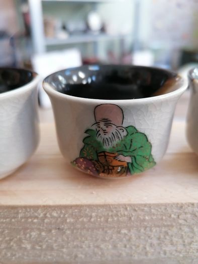 Vintage set of 5 Sake drinking vessels