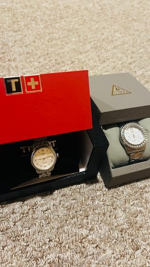 Ladies Tissot Watch Ideal For Parts Collectors Currently Working Fine Plus Free GUESS Watch