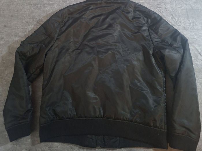 AllSaints Bellevue Bomber Jacket Mens Size XL Black Nylon Flight MA-1 Zip Jacket