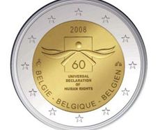Belgium 2 Euro Commemorative Coin 2008 - Human Rights. Uncirculated.