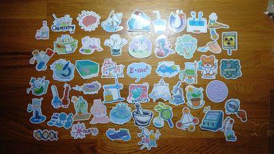 50pcs Science Experiment Stickers Decals