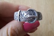 Silver buckle band ring size Y