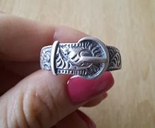 Silver buckle band ring size Y