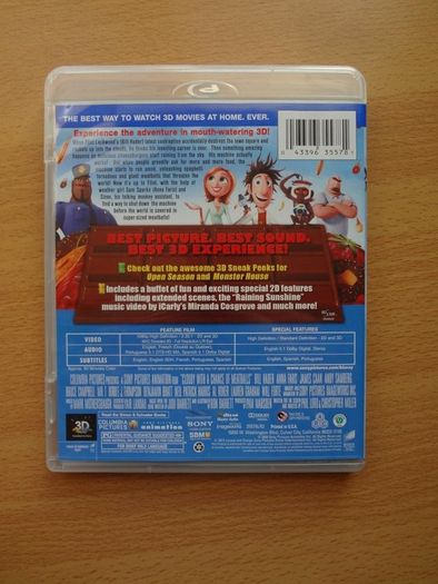 Cloudy With A Chance Of Meatballs 3D Blu Ray