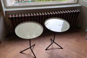 pair of enamel small side tables