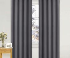 PONY DANCE Blackout Eyelet Curtains Grey 2 Panels 66 x 90 inch - Brand New Sealed