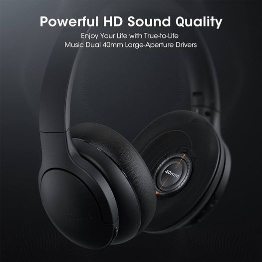 FREE EXPRESS SHIPPING Bluetooth Headphones Over Ear, 90H Playtime, Bluetooth 5.3 Wireless Headphones with 3 EQ Modes, HiFi Stereo Bass Sound, Built-in Mic, Soft Earpad, Foldable Headphones