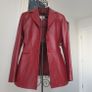 Red Leather Jacket Size Uk 14 Image 4