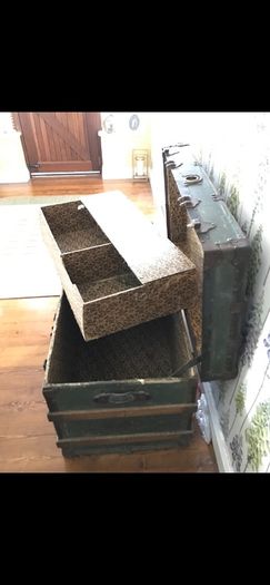 Antique 1912 Trunk with Original Stamp plate