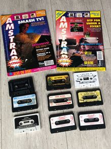 AMSTRAD CPC - 2 Magazines and Collection of loose tapes