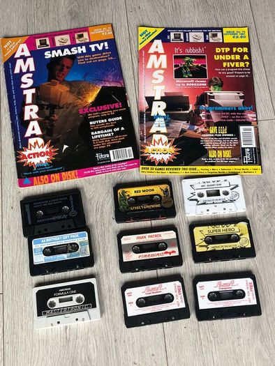 AMSTRAD CPC - 2 Magazines and Collection of loose tapes