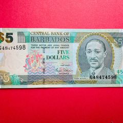 Barbados   5. DOLLARS .  2007. Pick  67a . ( Uncirculated )