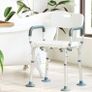 Shower Chairs for Elderly, Wide Frame Shower Stool with Anti-Skid Rubber Feet, Shower Seat with Adjustable Back and Armrest for Mobility, Maximum Load 120kg (FREE POSTAGE) Image 7